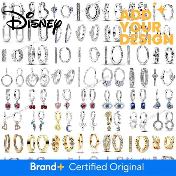 Designer Disney New S925 High-Quality Silver Earrings Fit For Banquets Daily Ieisure Exquisite For Women's Fashion Jewelry Luxury