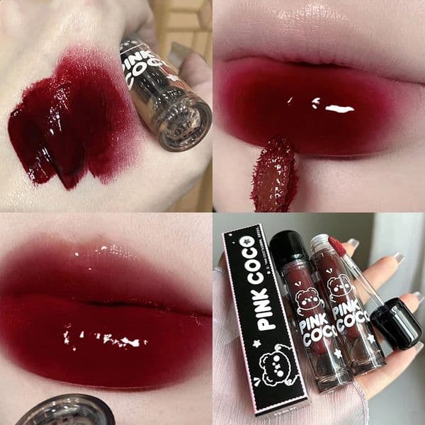 Punk Juice Red Lipgloss Black Mirror Glass Water Light Clear Lip Glaze Waterproof Non Stick Liquid Lipstick Nude Lip Tint Makeup 260424