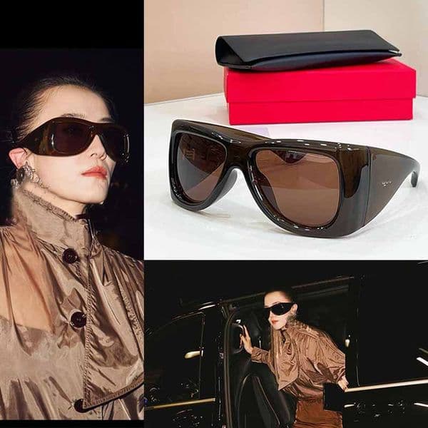 SL902 HOWL Designer Sunglasses For Womens Elegant Dark Brown Oversized Pillowed Eyewear Summer UV Protection Nylon Lenses Luxury Packaging Gift
