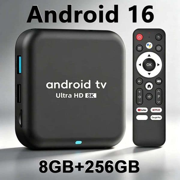Android 16 Smart TV Box Q18 RK3518 8GB 256GB Dual WiFi6 BT5.4 8K HD Video Google Voice Assistant Netflix Streaming Media Player