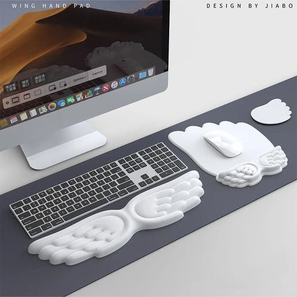 Mechanical Keyboard Mouse Wrist Rest Computer Keyboard Laptop Angel Wing Memory Foam Mouse Pad Wrist Support 260410