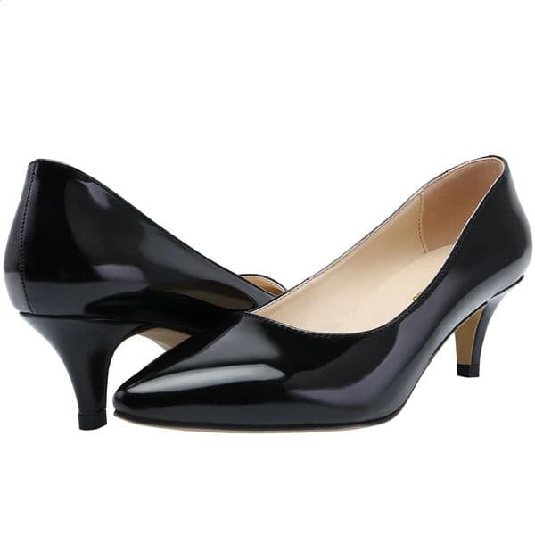 Women Pumps OL Style Leather Sexy Pointed Toes 5cm Low Single Thin High Heels Spring Dress Office Work Dress Wedding Shoes 260424