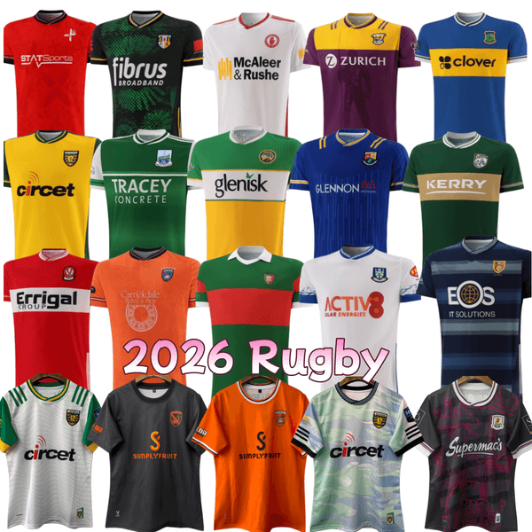 GAA rugby Jerseys 2026 Kilkenny Derry Offaly London Dublin Derry Derry Mayo GAA Jerseys 26 27 Tipperary Kerry Kildare Donegal Down size S-3XL