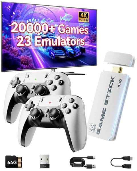 2025 Enhanced Wireless Retro Gaming Console Plug-and-Play Video TV Gaming Stick Featuring 4K HDMI Output Built-in 23 Emulators T260424