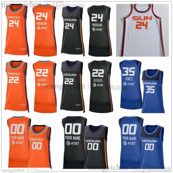 2026 Connecticut Sun Woman Basketball Jersey 31 Tina Charles 42 Brittney Griner 1 Diamond Miller 8 Aaliyah Edwards 47 Leila Lacan 24 Aneesah Morrow 22 Rivers Printed