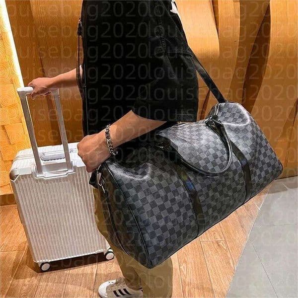 Luxury Designer Duffel Bag 55CM Suitcases on Luggage Leather Totes Bags one strap Men Women Outdoor Packs Shoulder Travel basketball Messenger bag