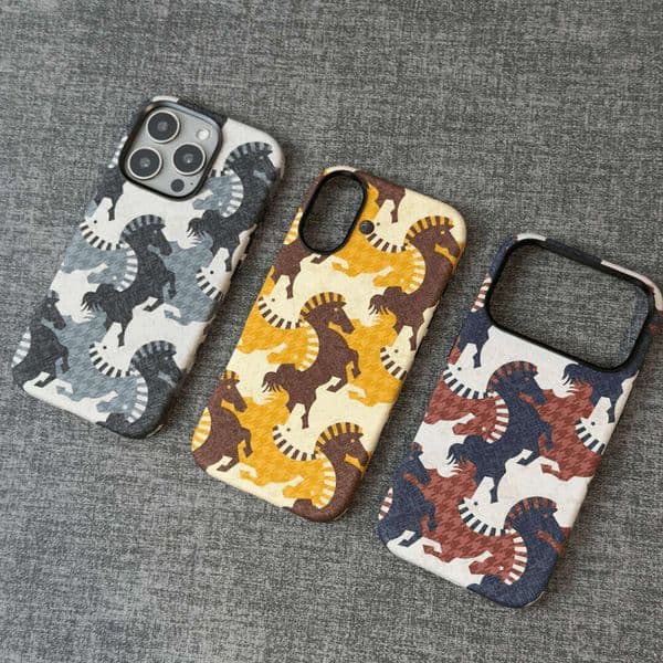 Horse iPhone 17 Pro Max Canvas Magnetic Phone Case, suitable Apple 16, full protection, creative anti-drop design for 15