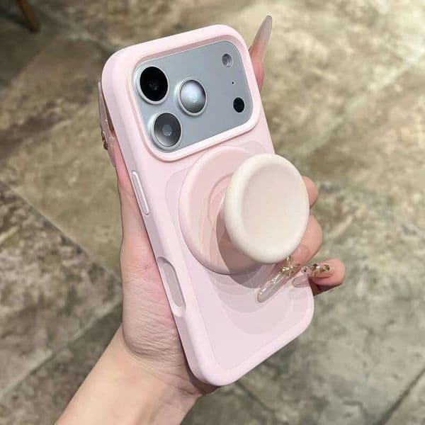 High-end liquid silicone magnetic stand suitable for 17 Pro Max, Apple 16, and iPhone 15 full-cover cases