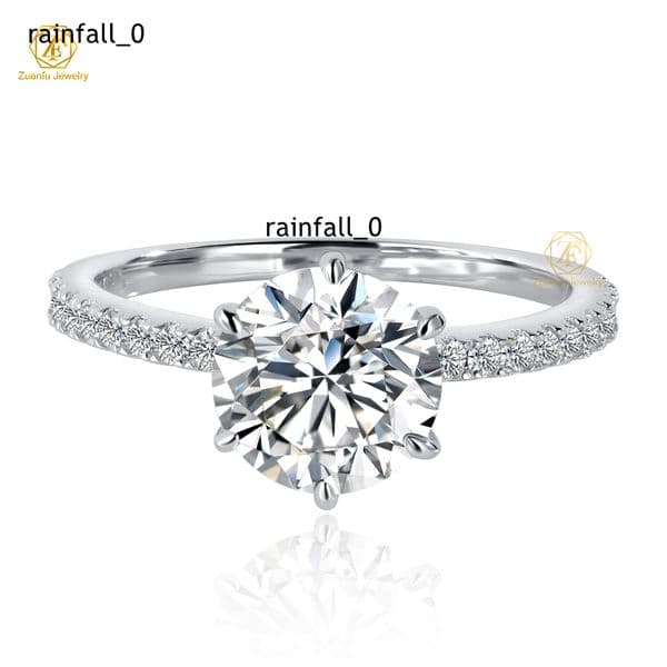 Factory Price Fancy Wholesale Silver 925 D VVS Moissanite Ring Gold Plated 2ct Solitaire Moissnaite Diamond Ring