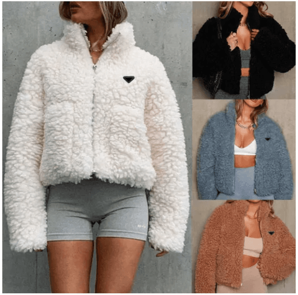 Women's Jackets Designer 2026 Autumn Winter Woman New Plush Cardigan Short Jacket Lamb Wool Coat for Women H7GS