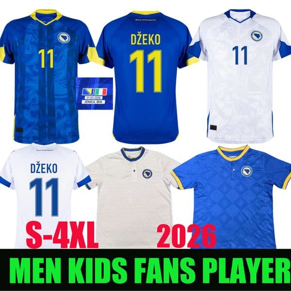2026 Bosnia and Herzegovina Dzeko Soccer Jerseys 26 27 Home Away Men kids Players Fans Football uniforms Shirts kit Kit S-4XL top quality