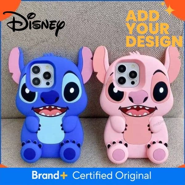 Designer Disney Disney Cute 3D Cartoon Big Ears Stitch Silicone Phone Case Suitable For Iphone 16 15 14 13 12 11 Pro Max Plus XR XSMAX 7 8 Plus Luxury