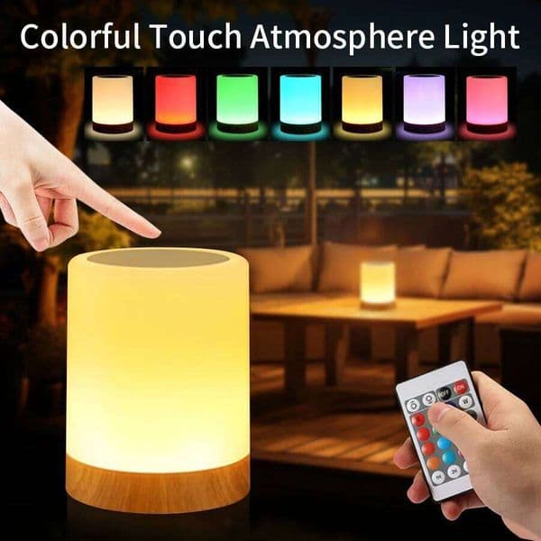 7/13 Color Changing LED Light RGB Touch Control Dimmable Bedside USB Rechargeable Table Lamp Night Desk Decor Gift