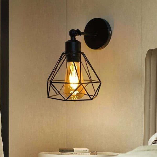 1Pc black modern swing arm wall E27 base, suitable for living room, bedroom, bedside lamp without bulb