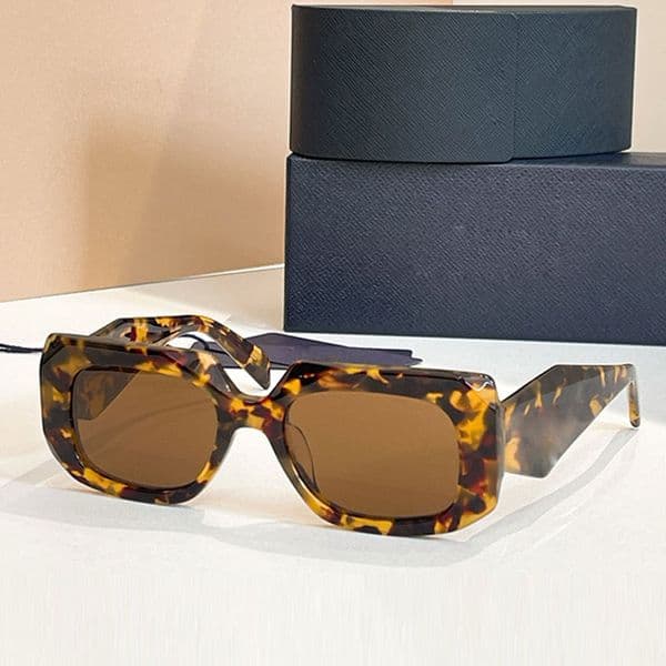 26SS Light Luxury Womens Designer Symbol Sunglasses SPRB23 Oversized Geometric Square Frame With Wide Mirror Legs Design UV400 Millennium Spicy Girl Style