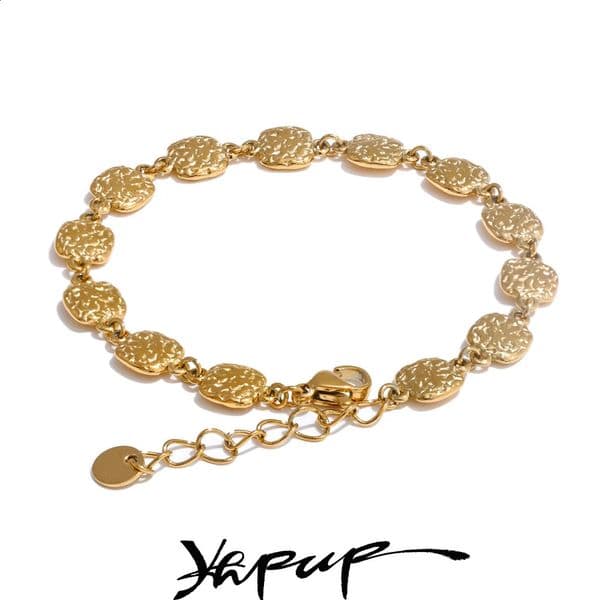 Yhpup Fashion Stainless Steel Square Chain Bracelet Bangle for Women Rust Proof Personalized Charm Wrist Jewellery Gift260421