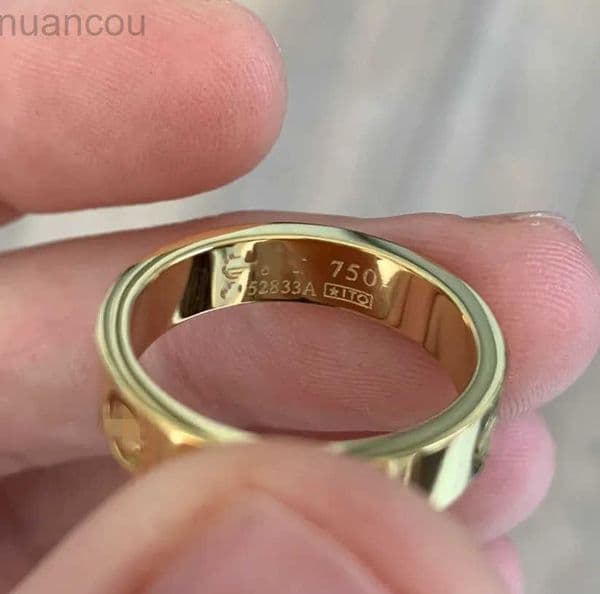 inside Luxury engrave designer branded USA size 6 7 8 9 10 11 12 ring stud 750 Stainless Steel 18k Gold silver rose women girl wedding jewelry