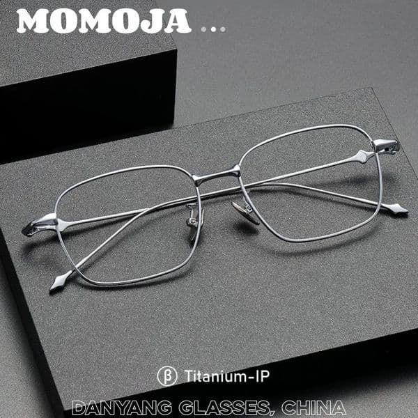 MOMOJA Mens Square Fashionable Eyeglass Frames High-Quality Ultra-Light And Comfortable Alloy Frame Glasses SM702 260424
