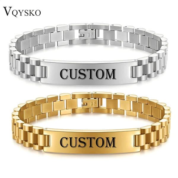 Fashion Watch Chain 10mm Smooth Steel Bracelet for Men Customizable Personalized Male Gentleman Business Gift Jewelry 260424