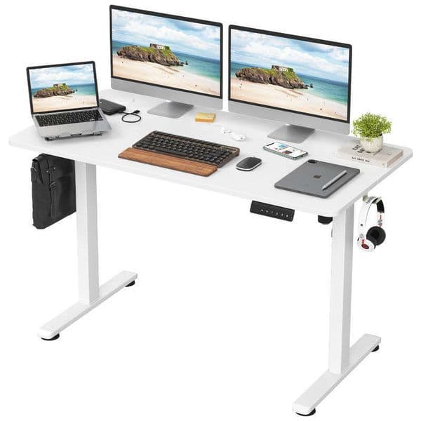STARY Electric Standing Adjustable Height Sit Stand Home Office Desk with Splice Board