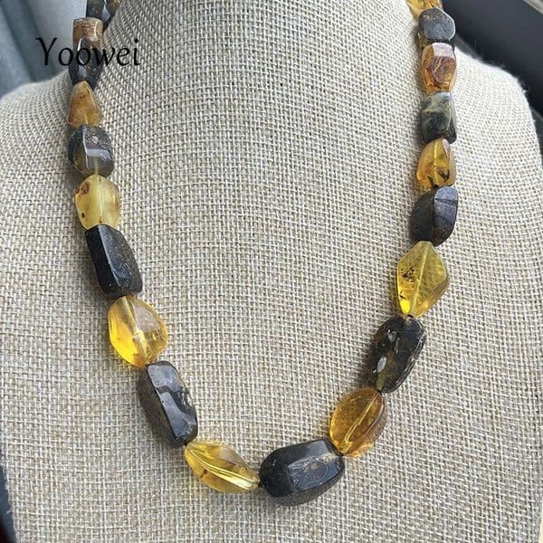 Yoowei 100 Natural Amber Necklace for Gift European Baltic Original Beads Gorgerous Unique Healing Jewelry Supplier 260424