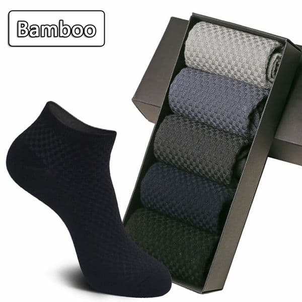 5Pairslot Men Socks Bamboo Fiber Short Ankle Socks High Quality Summer Winter Business Breathable Male Short Sock Meias Man Sox 260427
