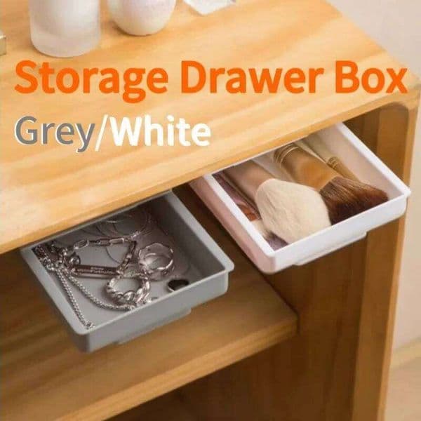 Hidden Box Desk Drawer Self-Adhesive Plastic Table Storage Holder Simple Sundries Cosmetics Stationery Organizer 26Y0427