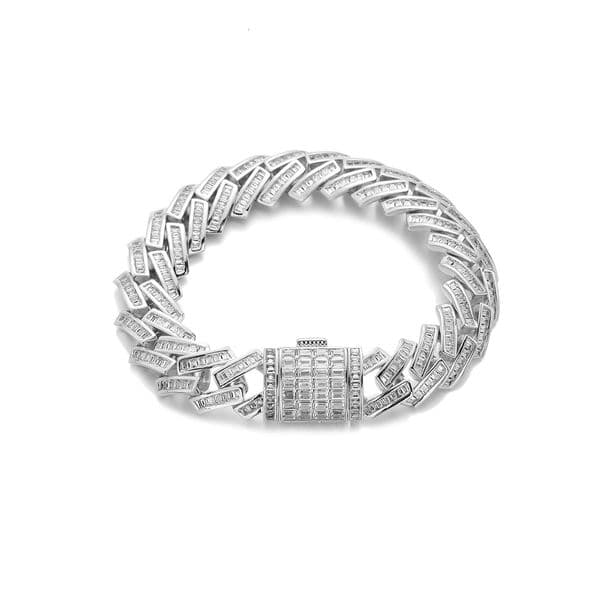 12MM Diamond-Shaped Cuban Chain Hip-Hop Style Necklace and Bracelet Trendy Mens moissanite Necklace 2025 Autumn New Fashion Accessories