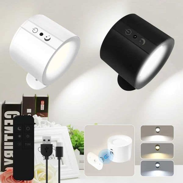 Tsordless Led Wall Lamp Rechargeable Night Light with Remote Control Double Sides Lighting Rotatable Dimmable Bedroom Table Lamp H260427