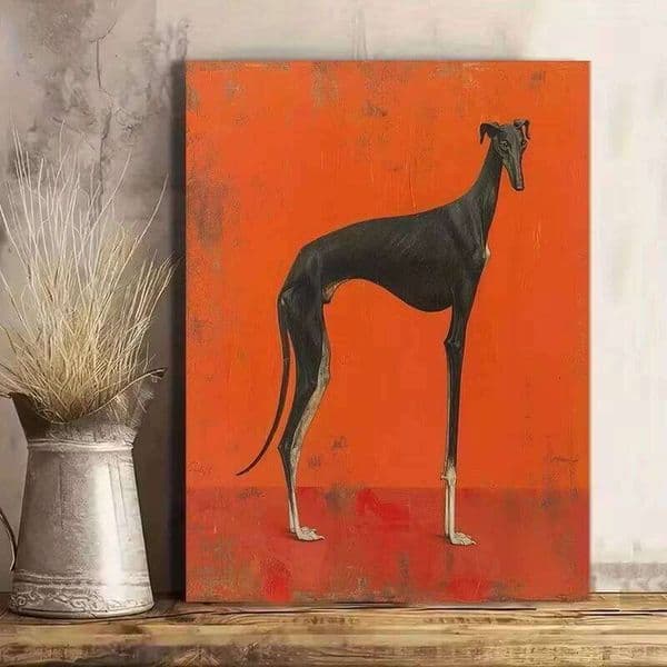 Abstract Black Greyhound Canvas Poster Picture Wall Art Print, Modern Home, Bedroom, Living Room Coffee Shop Home Decoration 26Y0427