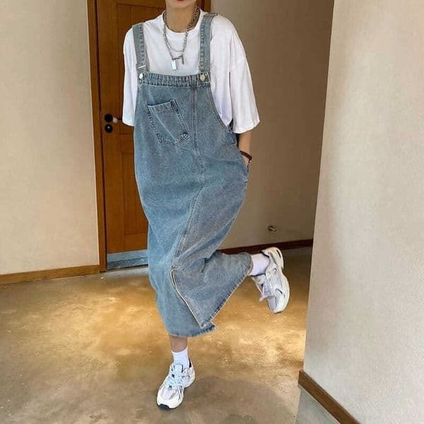Spring Summer Denim Overall Dres Sleeveless Jeans Dresses Fashion Female Solid Slip Casual Loose Spaghetti Strap y260424