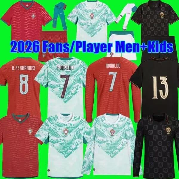 26 27 NEW Portugal Ronaldo soccer jerseys 2026 POrtuGal B.Fernandes shirt RUBEN JOAO JOAO FELIX BERNARDO Pedro Neto Mens kids kit home away 3rd football shirt Uniform