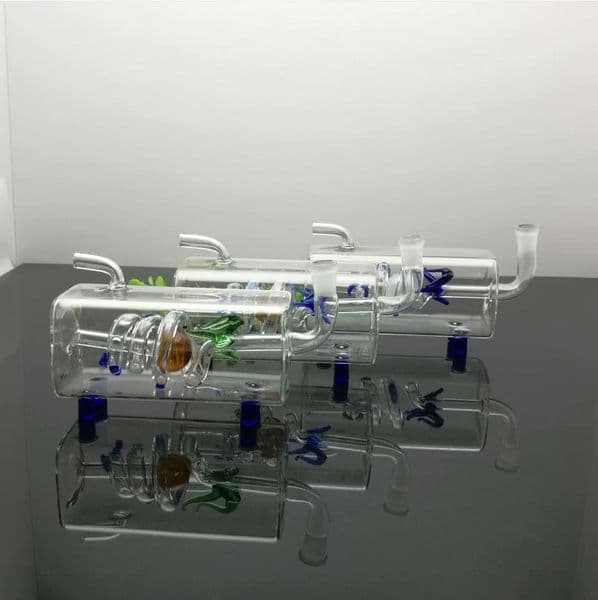 Glass Smoking pipes hookah Oil Burner Pipes Smokings New Type of Square Tube Plate Silk Filter Water Bottle
