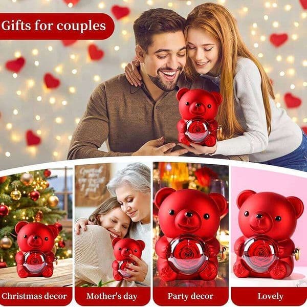 Cute Bear Creative Romantic Gift Box, Ideal for Mother's Day, Anniversary, Wedding Jewelry Not Included