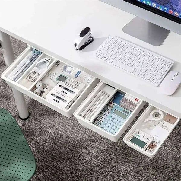 Hidden box, desk drawer, self-adhesive plastic desktop rack, simple clutter storage box 26Y0427
