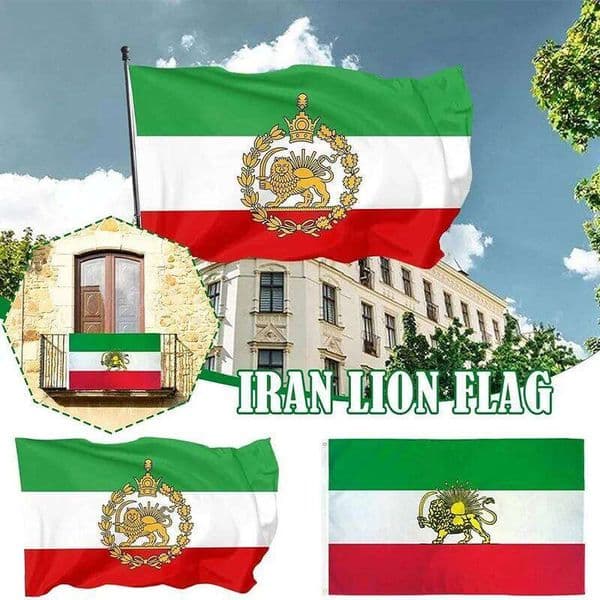 Iran Lion Sun Bearer Holding Mini Flag Durable Polyester Material Desktop Bookshelf Vehicle Ornament Celebration Activities