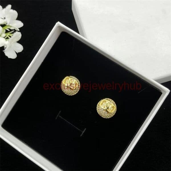designer earrings valentins valentinly V-shaped semi-sphere full-diamond earrings fashionable and versatile with an elegant and sophisticated feel for women