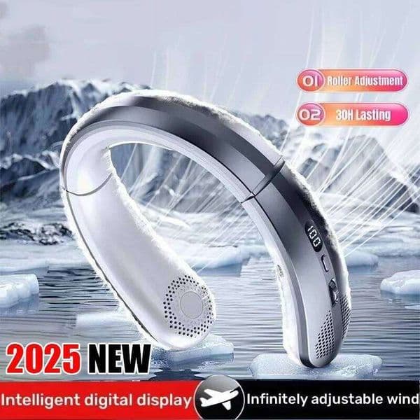 NEW 8000mAh USB Hanging Neck Fan Portable Bladeless Mini Rechargeable Mute LED Digital Display Electric Air Cooler For Sport