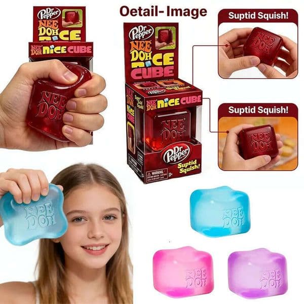 Stock Needoh Nice Fuzz Ball Stress Reliever Fidget Tool Anxiety & Focus Desk Sensory Cube Squeeze Toy for Adults Kids homemarket18