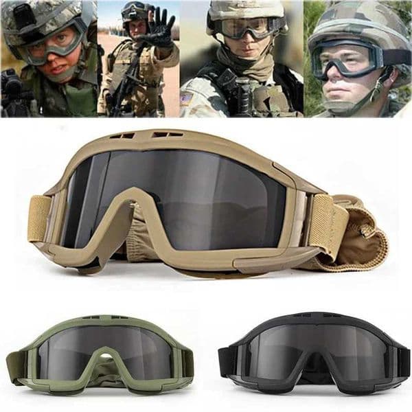 Tactical Goggles Mountaineering Shooting Sunglasses Windproof Sand Control Motocross CS Glasses 3 Lenses Replaceable Motorcycle S260427