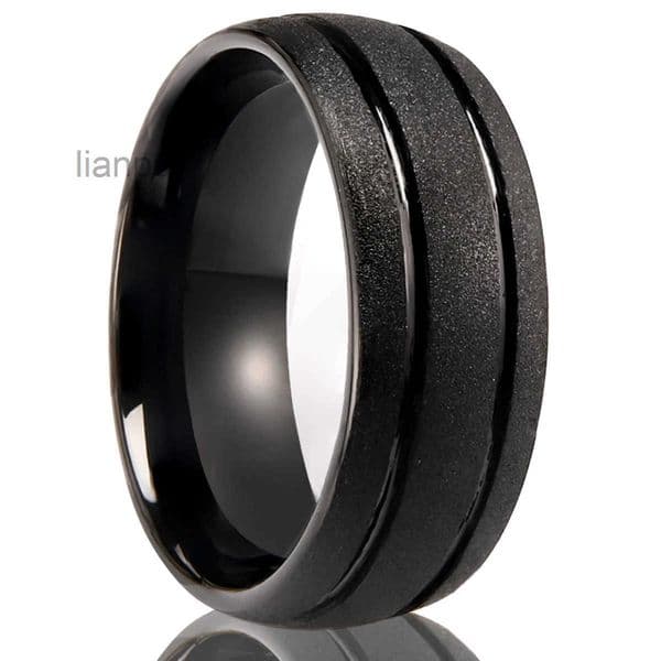 8mm Golden Black ious Silvery Sandblasting Tungsten Carbide Ring Wedding band ring for Women Men Promise Jewelry Gift 251031