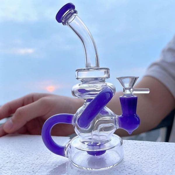 Recycler Bong Heady Hookahs Shisha Smoking Water Pipes Bubbler Thick Glass Water Bongs Oil Accessory With 14mm bowl