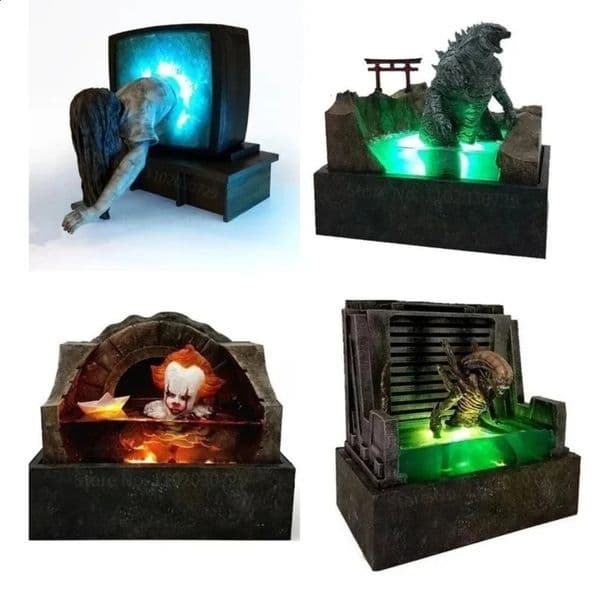 Decor Horror landscape Movie Sculpture Illuminated 3D Model Resin Craft Home Party Decor Statue Figure Halloween Decorations Collection Gifts Garden Orname 6 1600