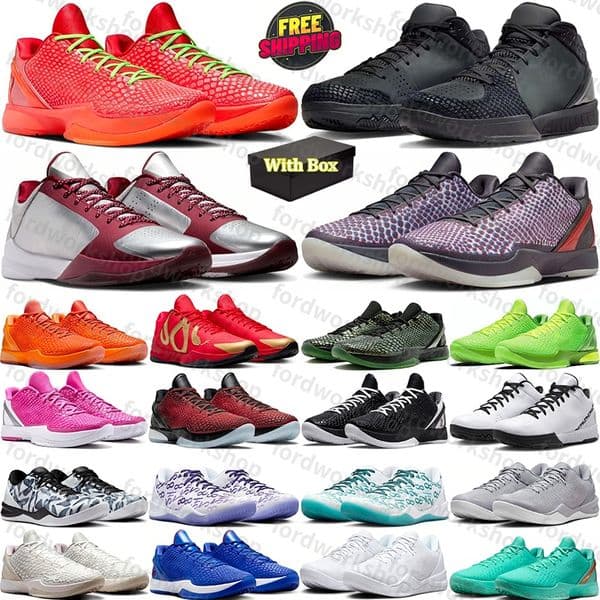 Free Shipping With Box Designer kobeshoe kobes6s 5 6 8 Mamba Grinch protro Basketball Shoes sneakers for 5s 6s mens womens 8s xray d h gate trainers Sports fashion