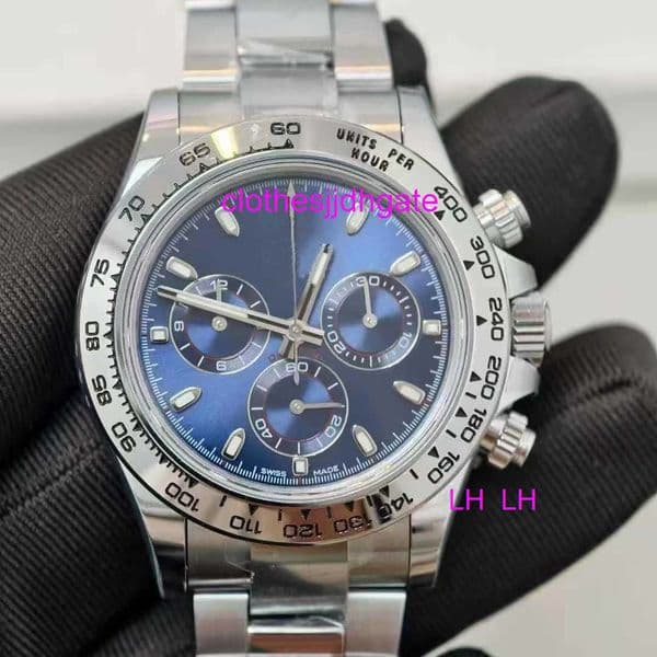 Luxury Watch Gain Weight Luxury Mens Watch Blue Dial DD4130 Automatic Movement Sapphire Glass Full Chronograph Work 40mm Handly26 9Q9Y