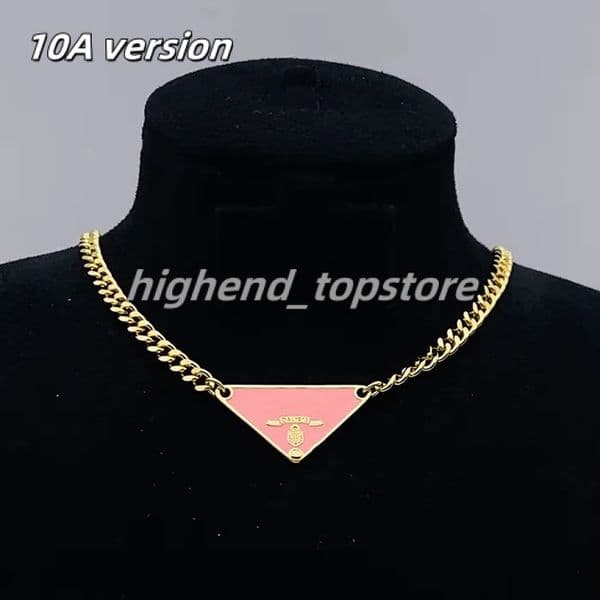 Classic Stainless Steel Pradliness Jewellery Luxury Designer Men's Hip Hop Necklace Women's Inverted Triangle Necklace 949