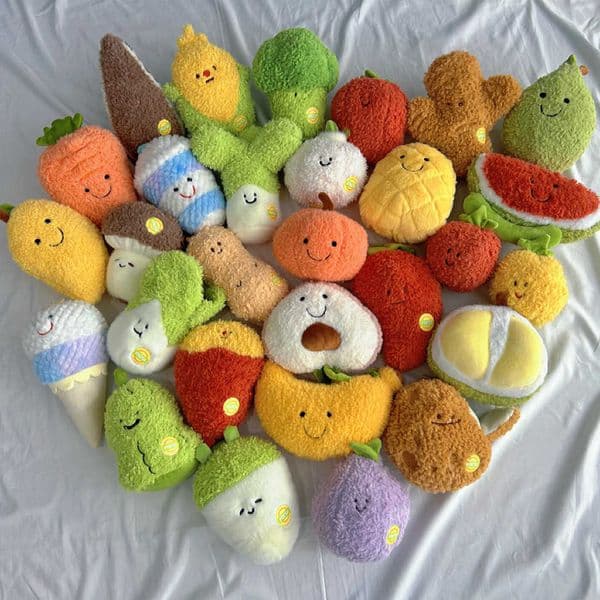 8inch Realistic Fruit and Vegetable Grabber Doll Wedding Doll Small Plush Toy Wholesale Wedding Toss S260425