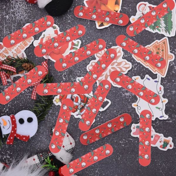 5/10/20/50/100 Pack Christmas Mini Nail Files Gifts Bulk Holiday Mini Emery Boards Double-Sided Christmas Party Nail Files 260427