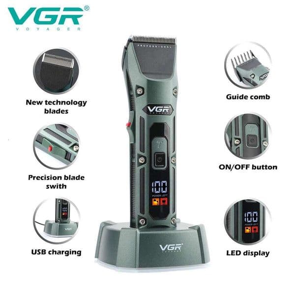 V-696 Rechargeable For Men Barber Professional Clipper Beard Trimmer Hair Cutting Machine Grooming Tools