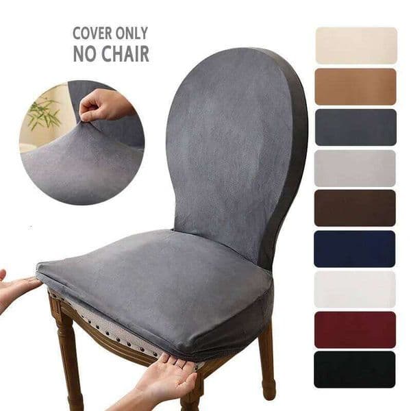1/2pcs Soft Velvet Round Back Cover Elastic Jacquard Dining Room Chair Slipcover Furniture Protector for Kitchen Wedding 26W0427